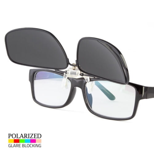 282C Replacement Dark Polarized Lenses Flip Up Clip On for Sunglasses Outdoor-Dr